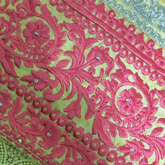 Yellow and Pink Embroidered kameez set - Picture 4 of 13